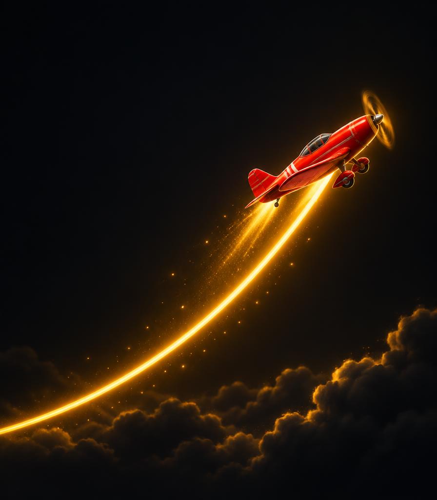 Aviator crash game on Eaglebook365 - red plane on a rising multiplier curve