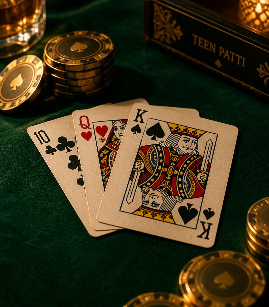 Popular Indian card games on Eaglebook - Teen Patti cards and gold chips