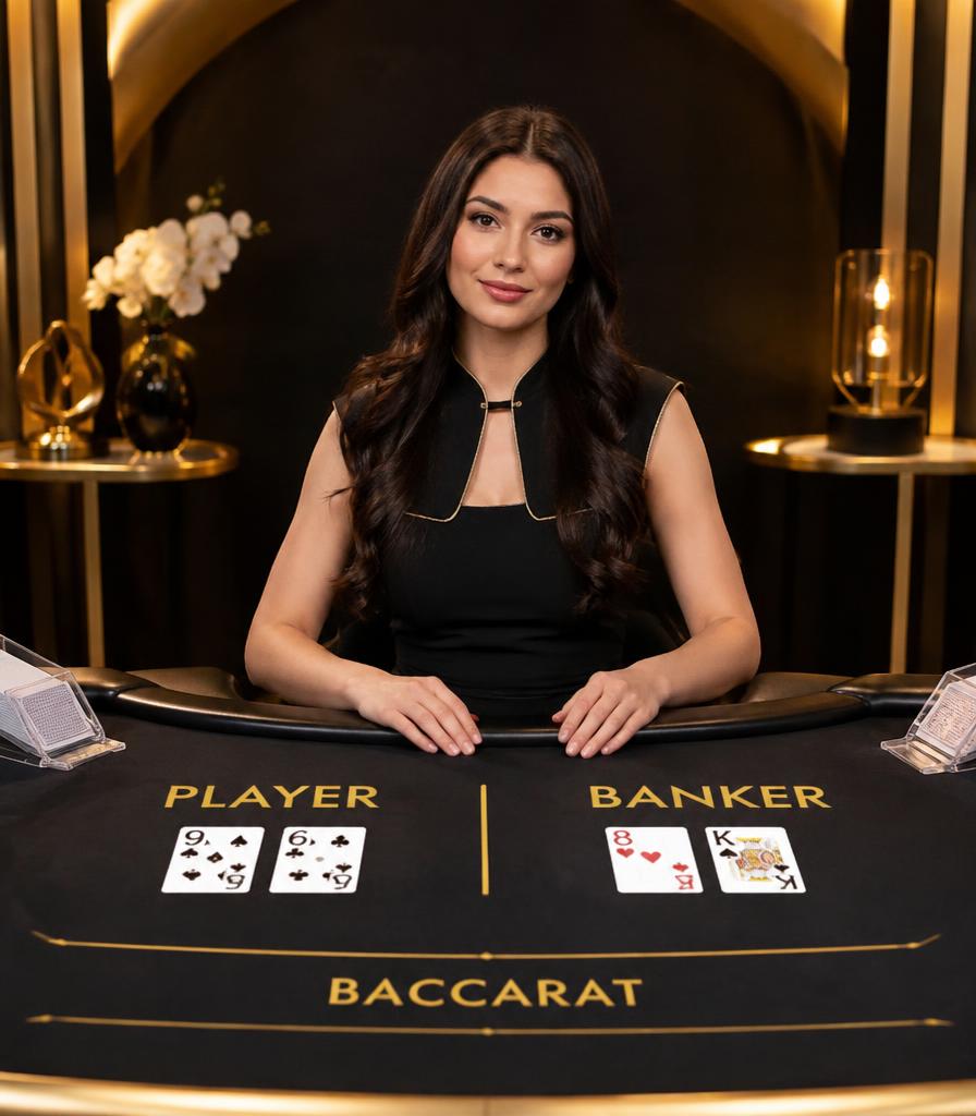 Eaglebook365 live casino - real-time dealer at a live baccarat table